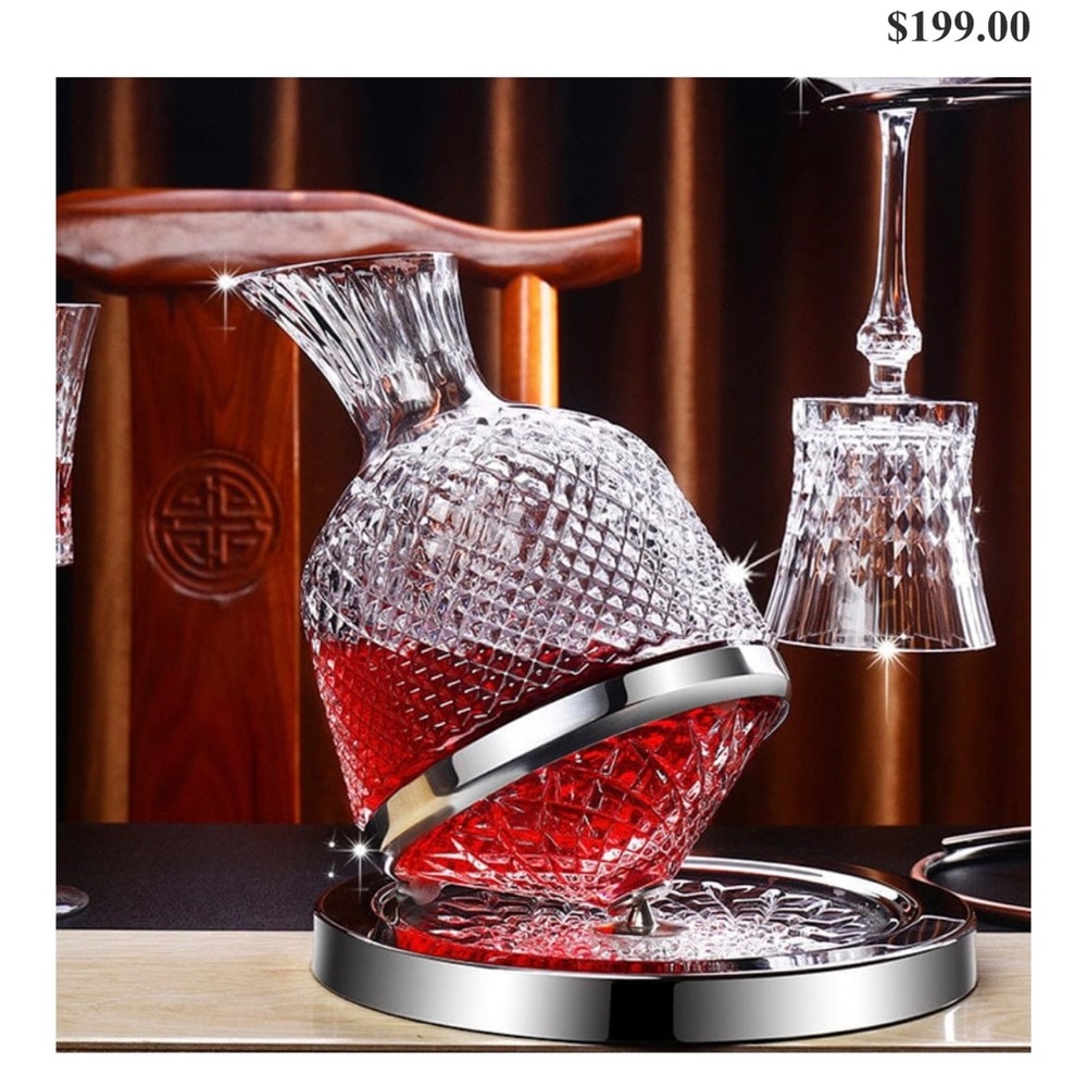 Crystal wine decanter bar accessories